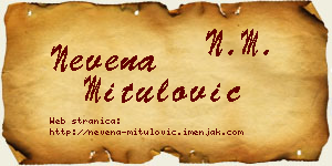 Nevena Mitulović vizit kartica